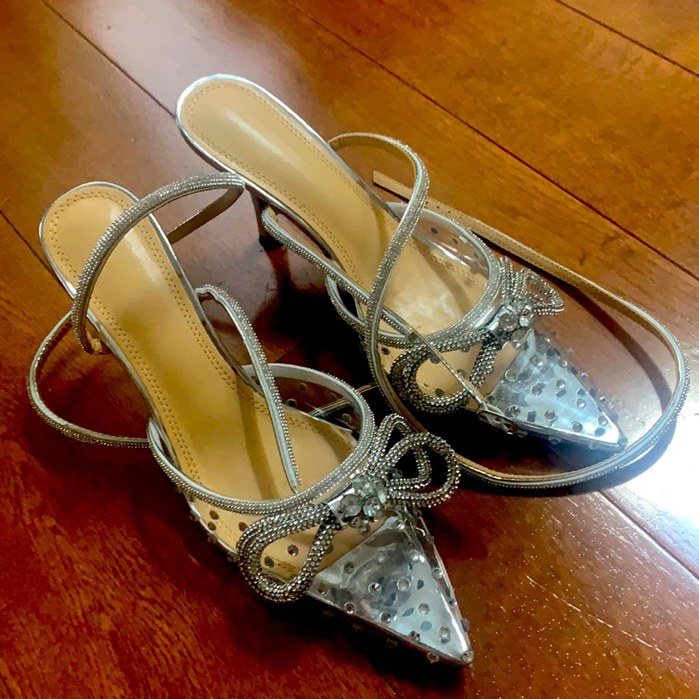 Clear Rhinestone ankle strap pump heels - Picture 1 of 4